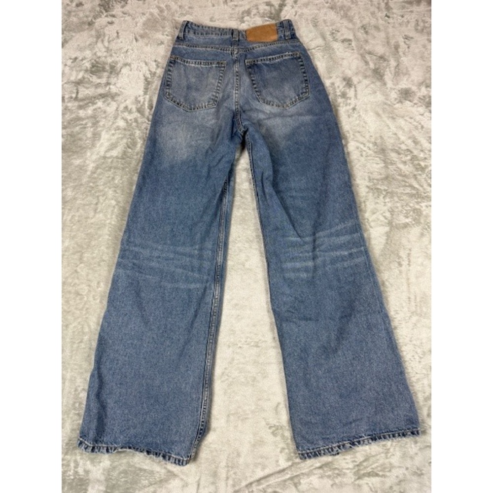 H&M Jeans Womens 2 Divided Wide Leg High Waisted Light Wash Denim 0814631023 - Picture 7 of 9